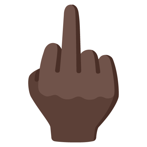 Middle Finger: Dark Skin Tone as drawn by Google in 15.0