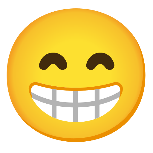 Beaming Face with Smiling Eyes, the previous design