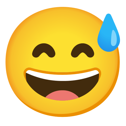 Grinning Face with Sweat, the previous design