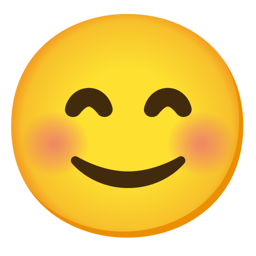 Smiling Face with Smiling Eyes as drawn by Google in 15.0