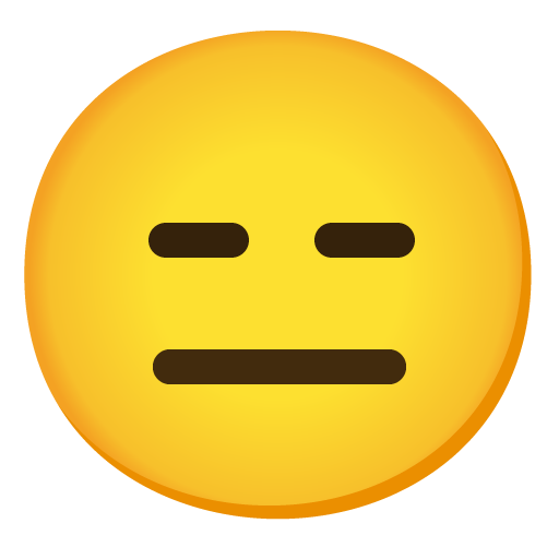 Expressionless Face as drawn by Google in 15.0