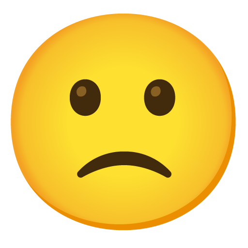 Slightly Frowning Face as drawn by Google in 15.0