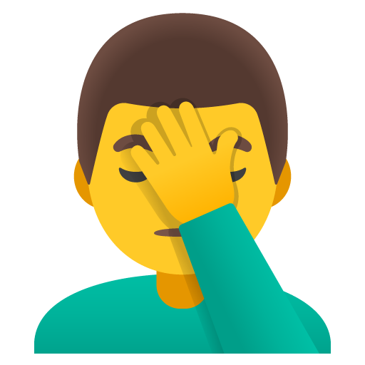 Man Facepalming as drawn by Google in 15.0