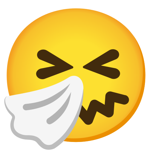 Sneezing Face, the previous design