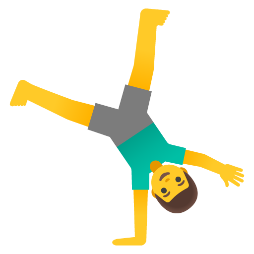 Man Cartwheeling as drawn by Google in 15.0