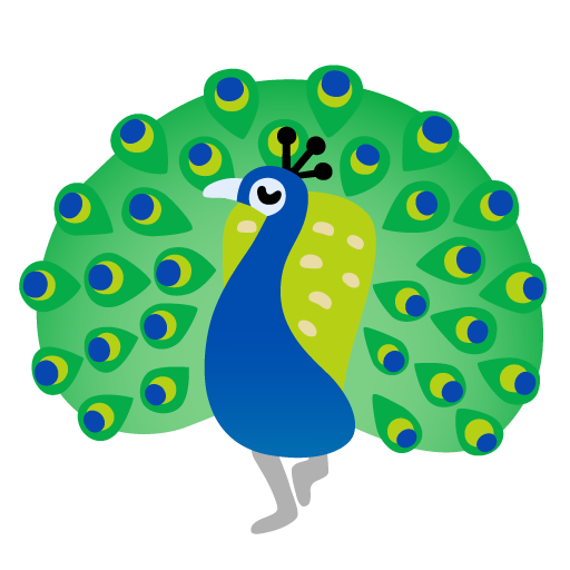Peacock as drawn by Google in 15.0
