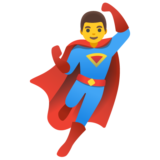 Man Superhero as drawn by Google in 15.0