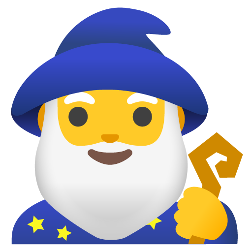 Man Mage as drawn by Google in 15.0