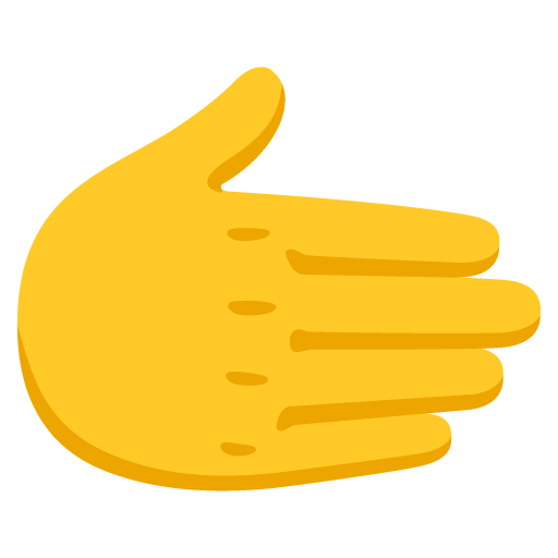 Rightwards Hand as drawn by Google in 15.0