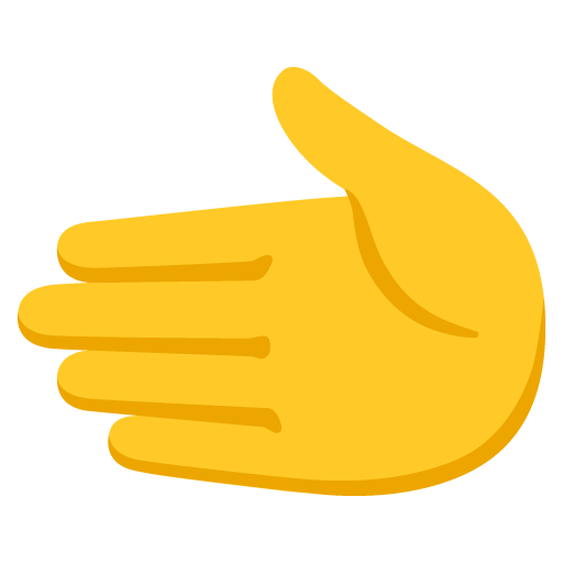Leftwards Hand as drawn by Google in 15.0