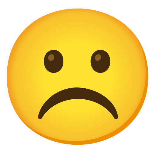 Frowning Face as drawn by Google in 15.0