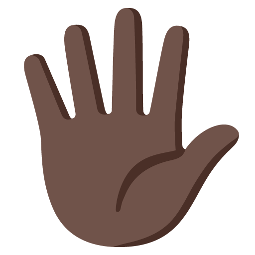 Hand with Fingers Splayed: Dark Skin Tone, the previous design