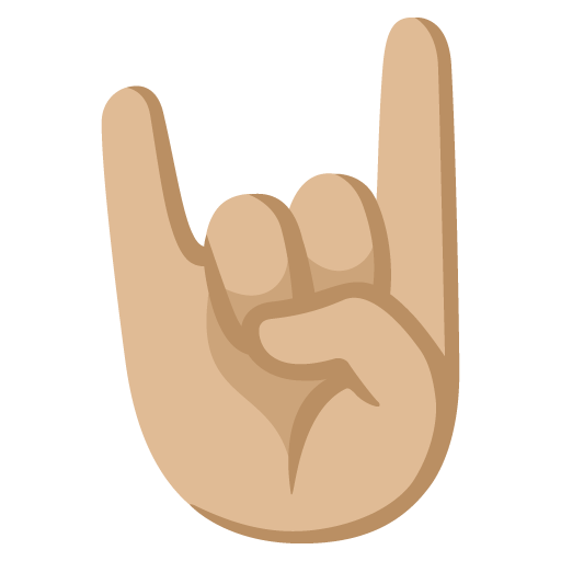Sign of the Horns: Medium-Light Skin Tone as drawn by Google in 15.1