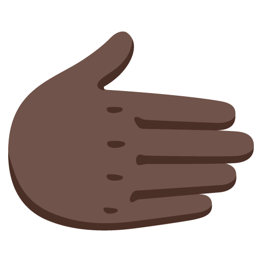 Rightwards Hand: Dark Skin Tone, the previous design