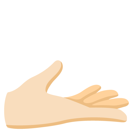 Palm up Hand: Light Skin Tone, the previous design