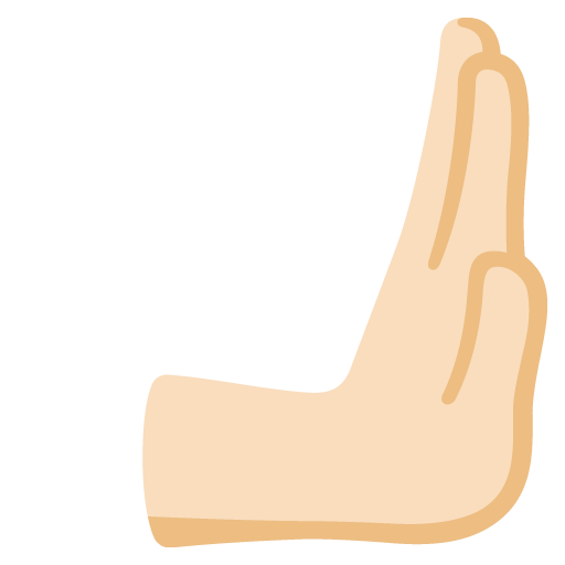 Rightwards Pushing Hand: Light Skin Tone, the previous design