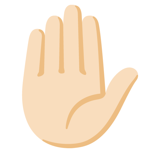 Raised Hand: Light Skin Tone, the previous design