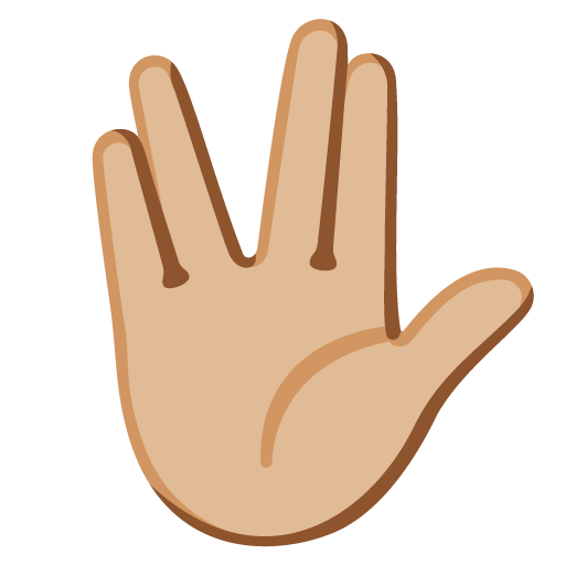Vulcan Salute: Medium-Light Skin Tone as drawn by Google in 16.0 June 2025 Update