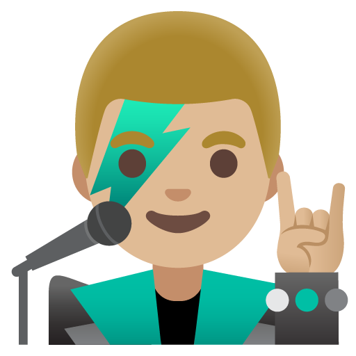 Man Singer: Medium-Light Skin Tone, the previous design