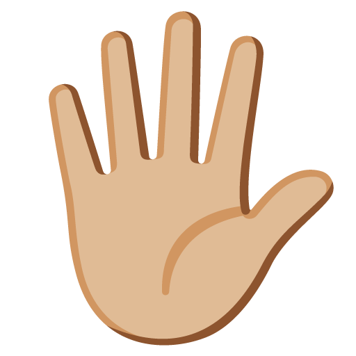 Hand with Fingers Splayed: Medium-Light Skin Tone, the design in this release