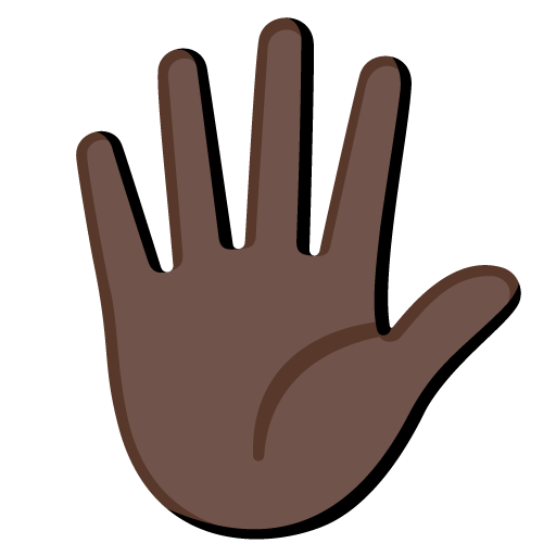 Hand with Fingers Splayed: Dark Skin Tone, the design in this release