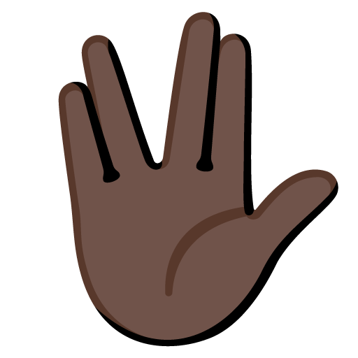 Vulcan Salute: Dark Skin Tone, the design in this release