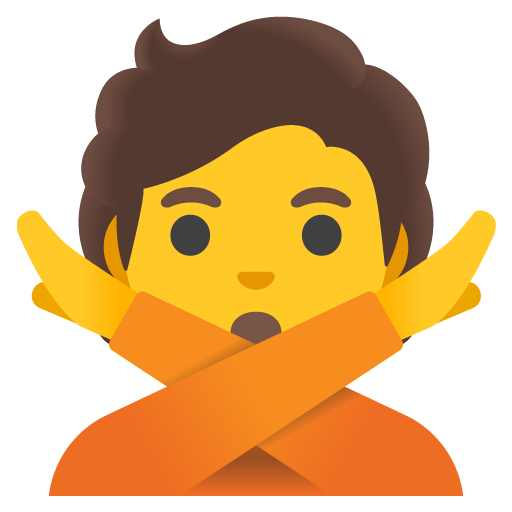 Person Gesturing NO, the previous design