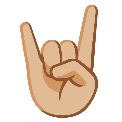 Sign of the Horns: Medium-Light Skin Tone as drawn by Google in 16.0