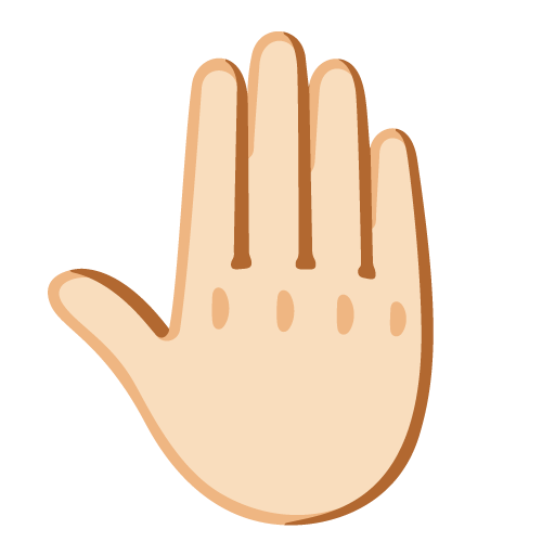 Raised Back of Hand: Light Skin Tone, the design in this release