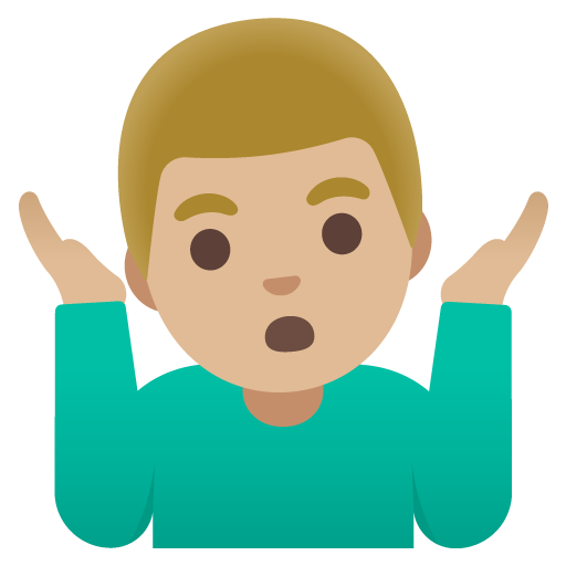 Man Shrugging: Medium-Light Skin Tone, the previous design