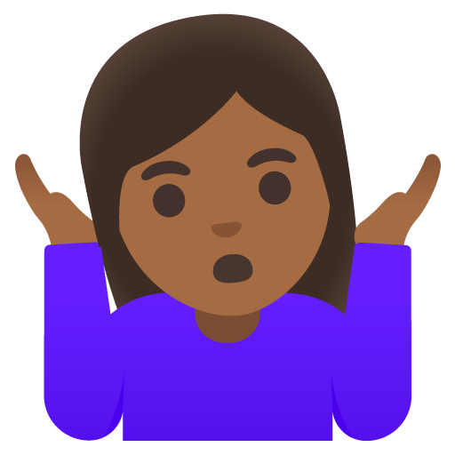 Woman Shrugging: Medium-Dark Skin Tone, the previous design