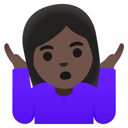 Woman Shrugging: Dark Skin Tone, the previous design