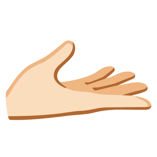 Palm up Hand: Light Skin Tone, the design in this release