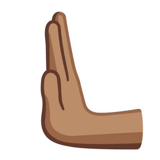Leftwards Pushing Hand: Medium Skin Tone, the design in this release