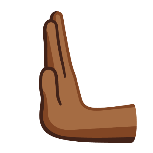 Leftwards Pushing Hand: Medium-Dark Skin Tone, the design in this release