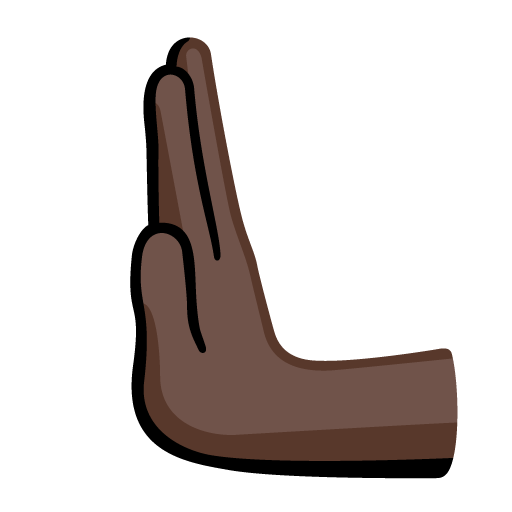 Leftwards Pushing Hand: Dark Skin Tone, the design in this release