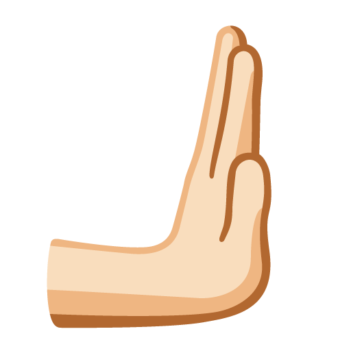 Rightwards Pushing Hand: Light Skin Tone, the design in this release