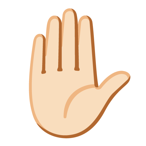 Raised Hand: Light Skin Tone, the design in this release