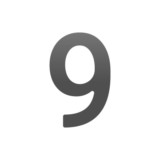 Digit Nine as drawn by Google in 16.0