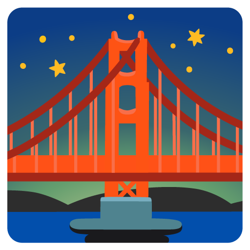 bridge at night as rendered by Google