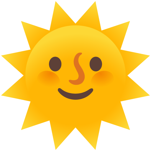 sun with face as rendered by Google