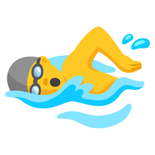 man swimming as rendered by Google