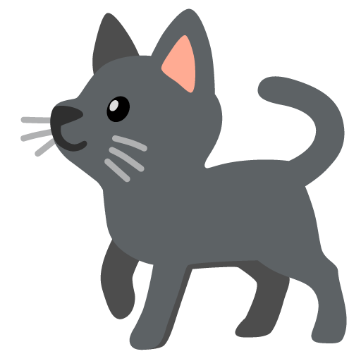 black cat as rendered by Google