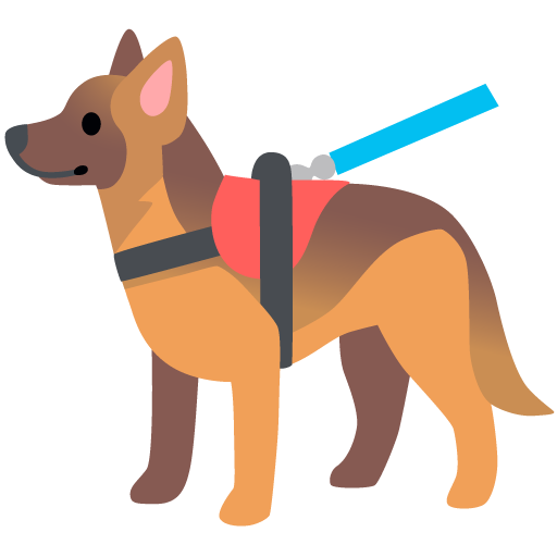 service dog as rendered by Google