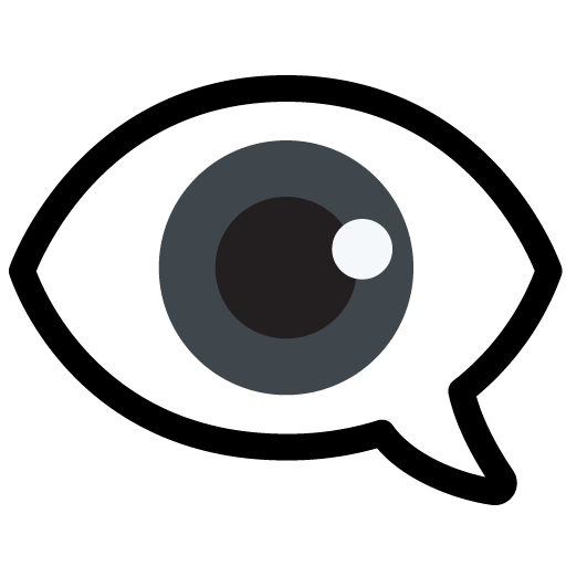 Auge in Sprechblase as rendered by Google