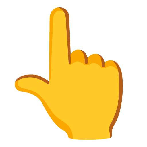 backhand index pointing up as rendered by Google