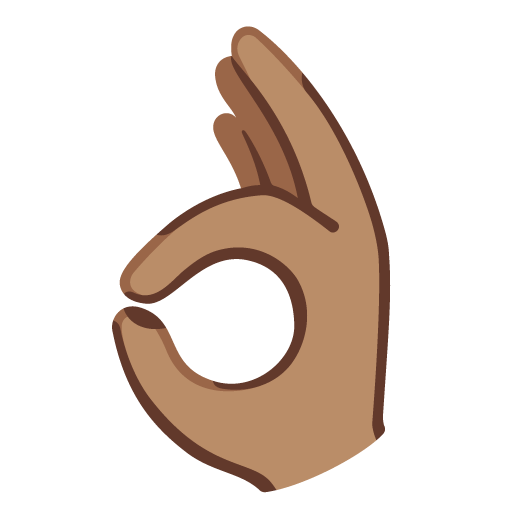 OK hand: medium skin tone as rendered by Google