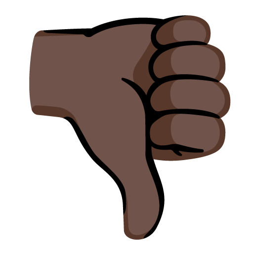 thumbs down: dark skin tone as rendered by Google