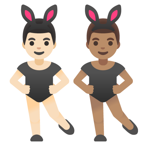 Men with Bunny Ears: Light Skin Tone, Medium Skin Tone, the design in this release