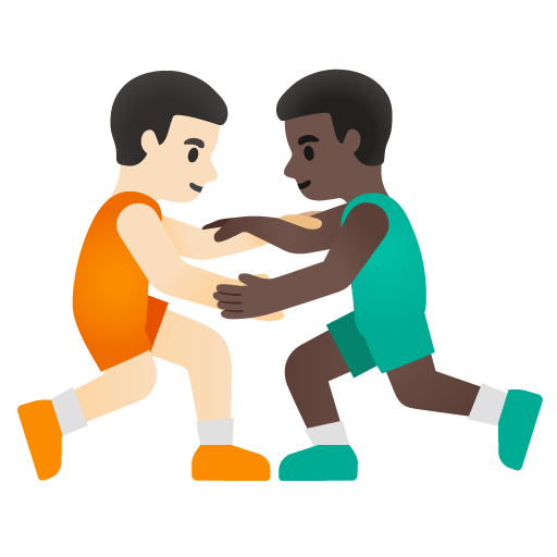 Men Wrestling: Light Skin Tone, Dark Skin Tone, the design in this release